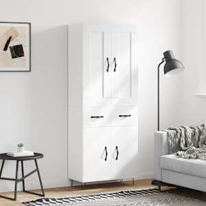Skříň highboard bílá 69,5 x 34 x 180 cm kompozitní dřevo - obrázek 1