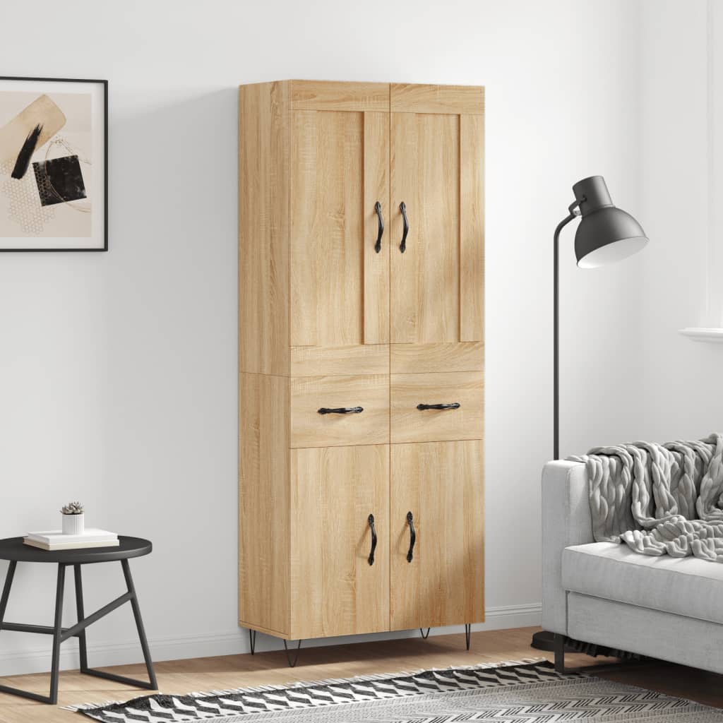 vidaXL Dulap înalt, stejar sonoma, 69,5x34x180 cm, lemn compozit