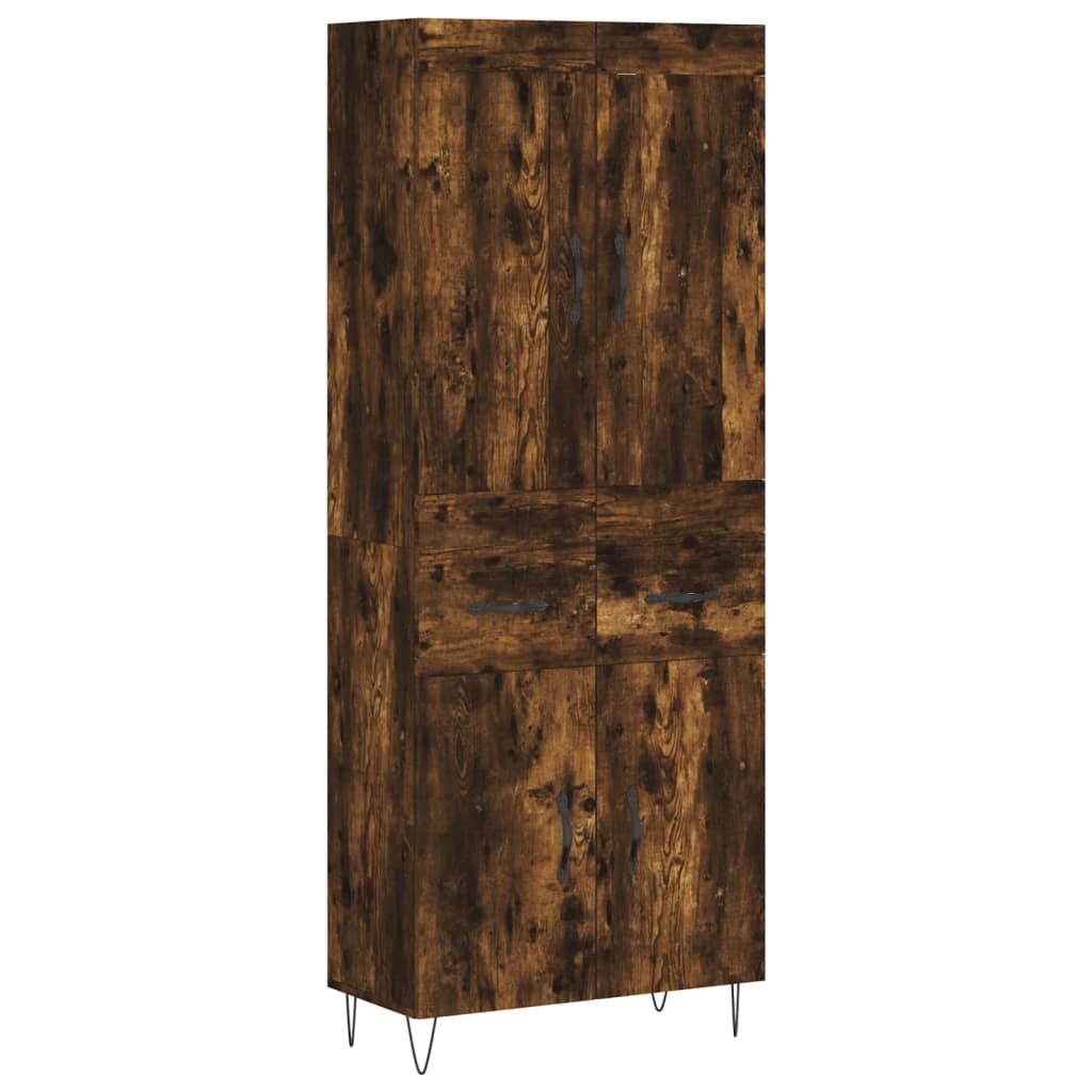 vidaXL Skříň highboard kouřový dub 69,5 x 34 x 180 cm kompozitní dřevo