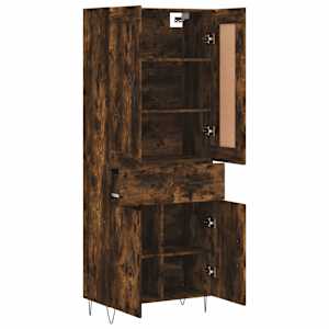 Skříň highboard kouřový dub 69,5 x 34 x 180 cm kompozitní dřevo - obrázek 4