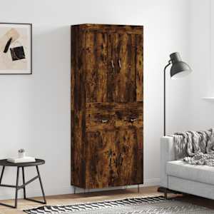 Skříň highboard kouřový dub 69,5 x 34 x 180 cm kompozitní dřevo - obrázek 1