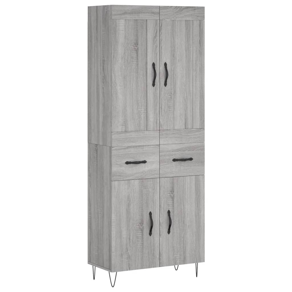 vidaXL Skříň highboard šedá sonoma 69,5 x 34 x 180 cm kompozitní dřevo