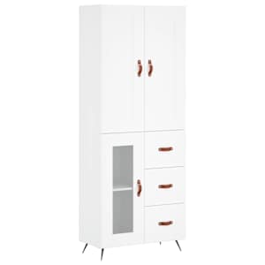 Skříň highboard bílá 69,5 x 34 x 180 cm kompozitní dřevo - obrázek 2