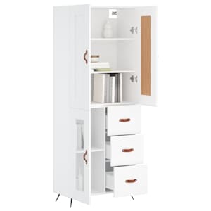Skříň highboard bílá 69,5 x 34 x 180 cm kompozitní dřevo - obrázek 3