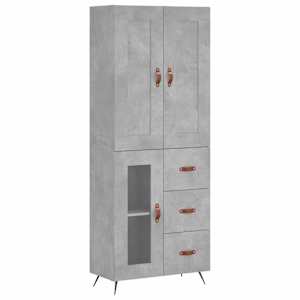 Skříň highboard betonově šedá 69,5x34x180 cm kompozitní dřevo - obrázek 2