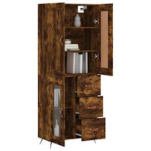 Skříň highboard kouřový dub 69,5 x 34 x 180 cm kompozitní dřevo - obrázek 3