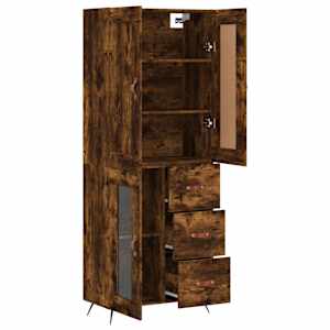 Skříň highboard kouřový dub 69,5 x 34 x 180 cm kompozitní dřevo - obrázek 4