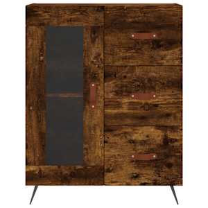 Skříň highboard kouřový dub 69,5 x 34 x 180 cm kompozitní dřevo - obrázek 8