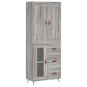Skříň highboard šedá sonoma 69,5 x 34 x 180 cm kompozitní dřevo - obrázek 2
