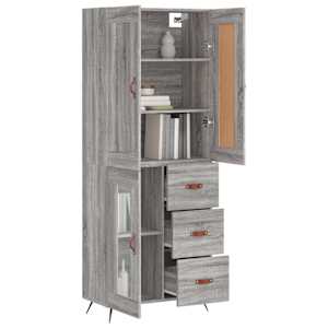 Skříň highboard šedá sonoma 69,5 x 34 x 180 cm kompozitní dřevo - obrázek 3