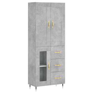 Skříň highboard betonově šedá 69,5x34x180 cm kompozitní dřevo - obrázek 2