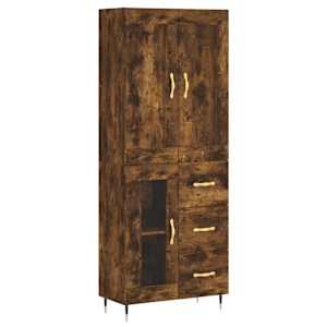 Skříň highboard kouřový dub 69,5 x 34 x 180 cm kompozitní dřevo - obrázek 2