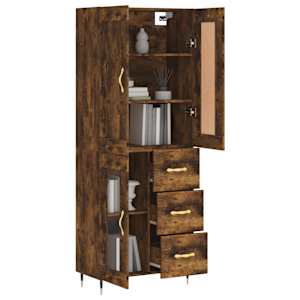 Skříň highboard kouřový dub 69,5 x 34 x 180 cm kompozitní dřevo - obrázek 12