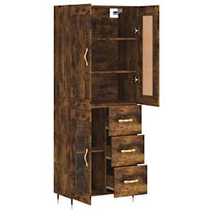 Skříň highboard kouřový dub 69,5 x 34 x 180 cm kompozitní dřevo - obrázek 3