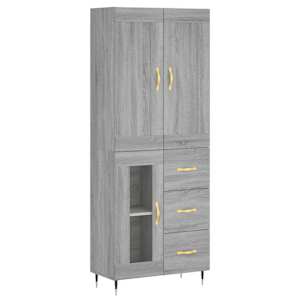 Skříň highboard šedá sonoma 69,5 x 34 x 180 cm kompozitní dřevo - obrázek 2