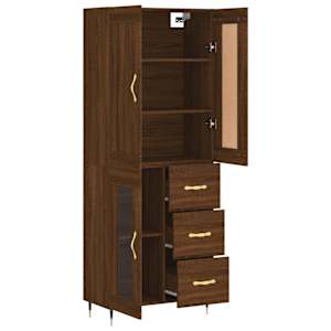 Skříň highboard hnědý dub 69,5 x 34 x 180 cm kompozitní dřevo - obrázek 4