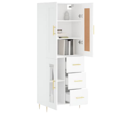 vidaXL H&aacute;r Sk&aacute;pur Hv&iacute;tur 69,5x34x180 cm Samsettur Vi&eth;ur