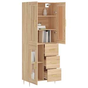 Skříň highboard dub sonoma 69,5 x 34 x 180 cm kompozitní dřevo - obrázek 3