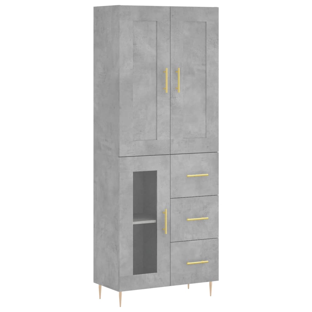 vidaXL Skříň highboard betonově šedá 69,5x34x180 cm kompozitní dřevo