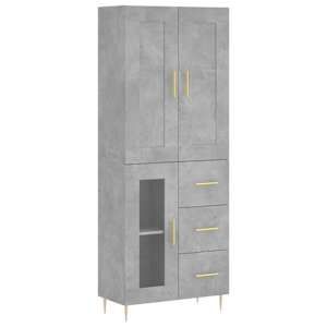 Skříň highboard betonově šedá 69,5x34x180 cm kompozitní dřevo - obrázek 2