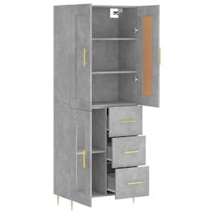 Skříň highboard betonově šedá 69,5x34x180 cm kompozitní dřevo - obrázek 4