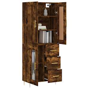 Skříň highboard kouřový dub 69,5 x 34 x 180 cm kompozitní dřevo - obrázek 3