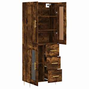Skříň highboard kouřový dub 69,5 x 34 x 180 cm kompozitní dřevo - obrázek 4
