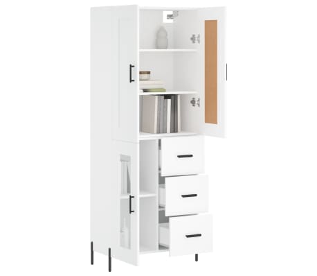 vidaXL Dulap &icirc;nalt, alb, 69,5x34x180 cm, lemn compozit