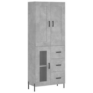Skříň highboard betonově šedá 69,5x34x180 cm kompozitní dřevo - obrázek 2