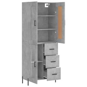 Skříň highboard betonově šedá 69,5x34x180 cm kompozitní dřevo - obrázek 4