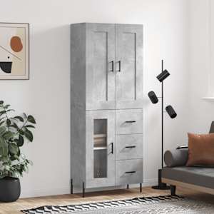Skříň highboard betonově šedá 69,5x34x180 cm kompozitní dřevo - obrázek 1