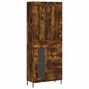 Skříň highboard kouřový dub 69,5 x 34 x 180 cm kompozitní dřevo - obrázek 2