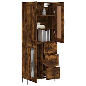Skříň highboard kouřový dub 69,5 x 34 x 180 cm kompozitní dřevo - obrázek 3