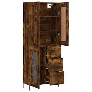 Skříň highboard kouřový dub 69,5 x 34 x 180 cm kompozitní dřevo - obrázek 4