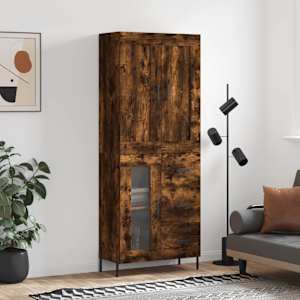 Skříň highboard kouřový dub 69,5 x 34 x 180 cm kompozitní dřevo - obrázek 1