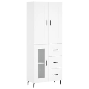 Skříň highboard bílá 69,5 x 34 x 180 cm kompozitní dřevo - obrázek 2