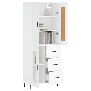 Skříň highboard bílá 69,5 x 34 x 180 cm kompozitní dřevo - obrázek 3