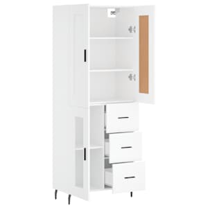 Skříň highboard bílá 69,5 x 34 x 180 cm kompozitní dřevo - obrázek 4