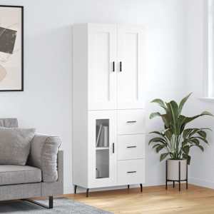 Skříň highboard bílá 69,5 x 34 x 180 cm kompozitní dřevo - obrázek 1