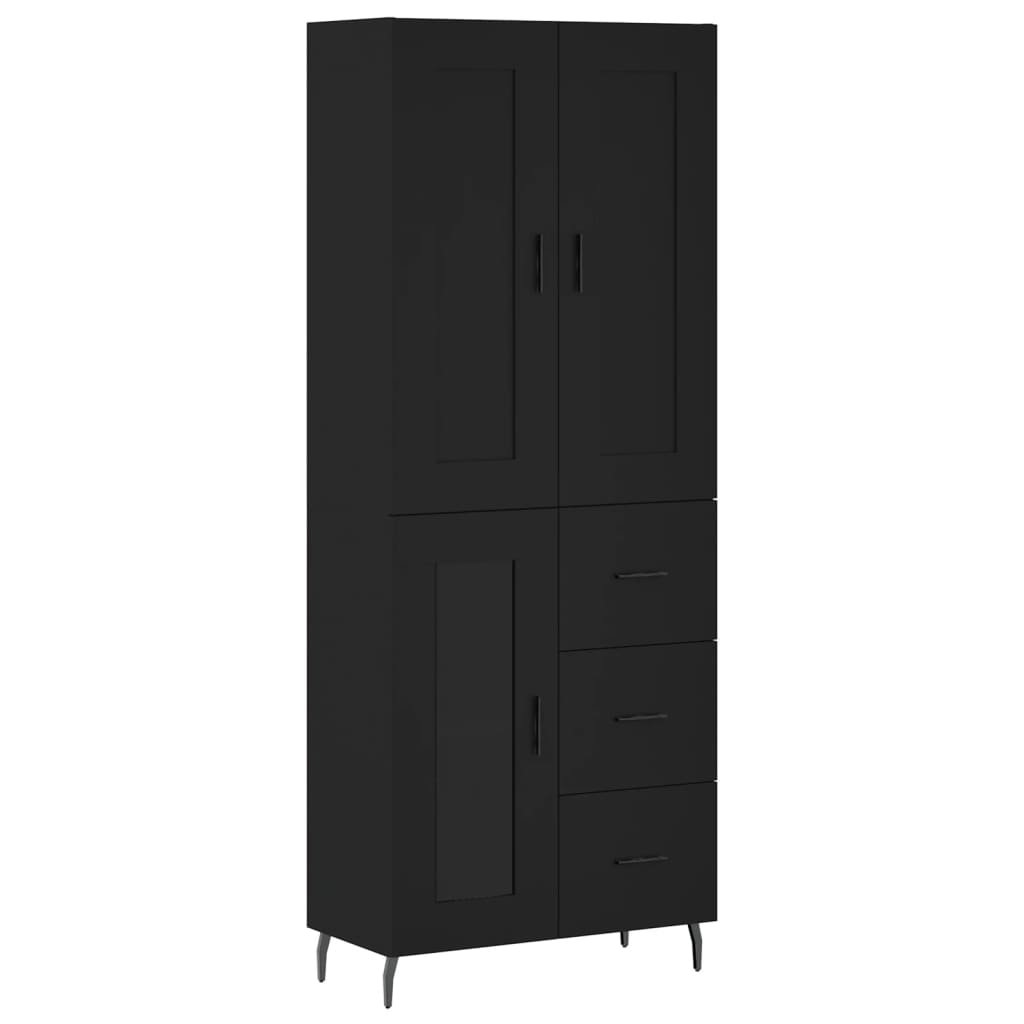 vidaXL Skříň highboard černá 69,5 x 34 x 180 cm kompozitní dřevo