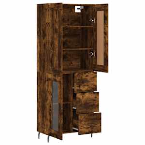 Skříň highboard kouřový dub 69,5 x 34 x 180 cm kompozitní dřevo - obrázek 4