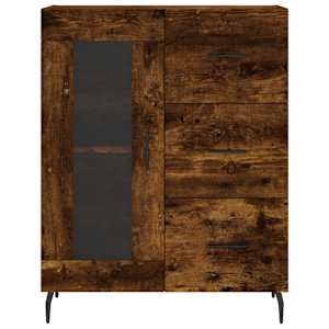 Skříň highboard kouřový dub 69,5 x 34 x 180 cm kompozitní dřevo - obrázek 8