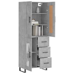 vidaXL k&otilde;rge kapp, betoonhall, 69,5 x 34 x 180 cm,tehispuit