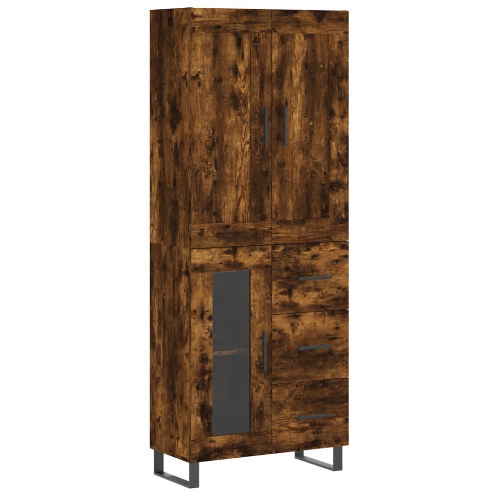 vidaXL Skříň highboard kouřový dub 69,5 x 34 x 180 cm kompozitní dřevo