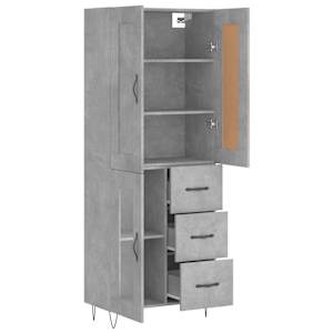 Skříň highboard betonově šedá 69,5x34x180 cm kompozitní dřevo - obrázek 4
