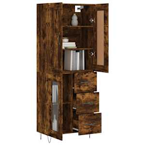 vidaXL H&ouml;gsk&aring;p r&ouml;kf&auml;rgad ek 69,5x34x180 cm konstruerat tr&auml;