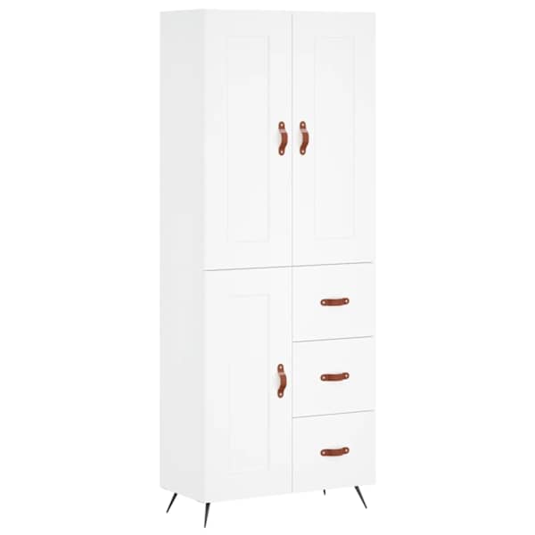 vidaXL k&otilde;rge kapp, valge, 69,5 x 34 x 180 cm, tehispuit