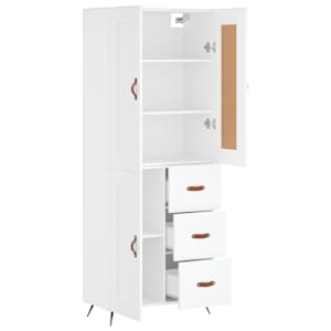 Skříň highboard bílá 69,5 x 34 x 180 cm kompozitní dřevo - obrázek 3