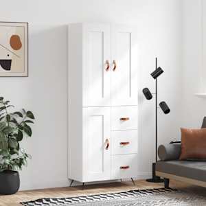 Skříň highboard bílá 69,5 x 34 x 180 cm kompozitní dřevo - obrázek 1