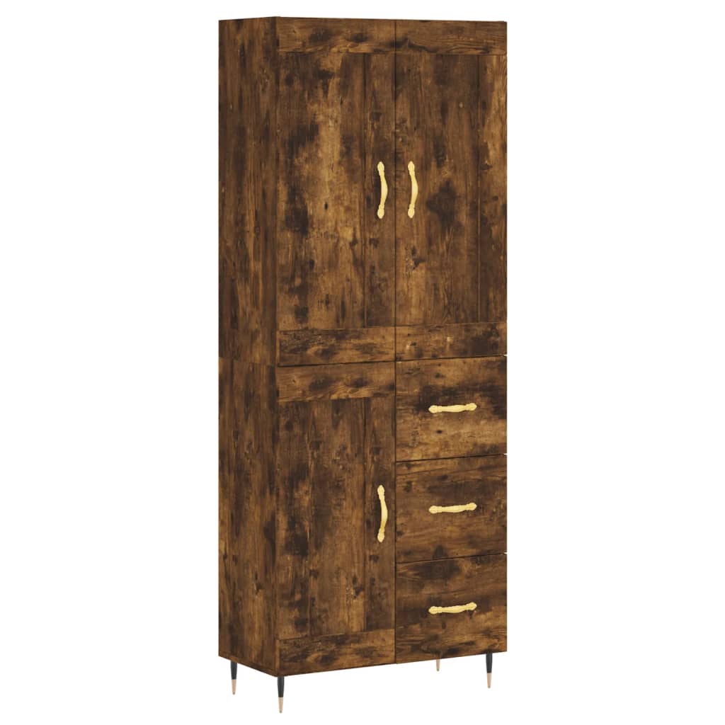 vidaXL Skříň highboard kouřový dub 69,5 x 34 x 180 cm kompozitní dřevo